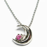 クレッセントムーン シルバー ネックレス 【7月誕生石】