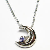 クレッセントムーン シルバー ネックレス 【12月誕生石】【限定セール】【残り1点!!】