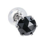 魅惑のローズカット！プラチナ×大粒ブラックダイヤモンド0.5ct ピアス （片耳用）【送料無料】