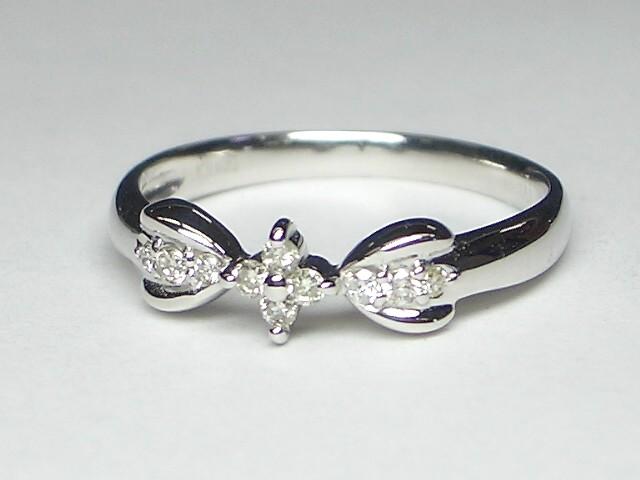 K18WG ホワイトゴールドダイヤモンド フラワー リング – オール