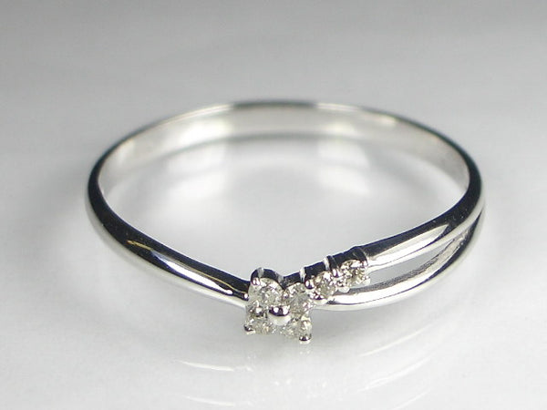 K18WG ホワイトゴールドダイヤモンド フラワー リング – オール