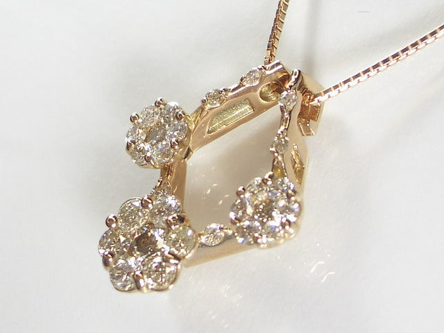 K18PG　ピンクゴールド ダイヤモンド ペンダント ネックレス