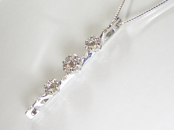 K18WG ホワイトゴールド ダイヤモンド ペンダント ネックレス