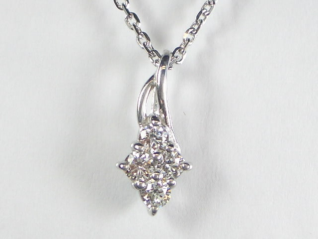 K18WG ホワイトゴールド ダイヤモンド ペンダント ネックレス