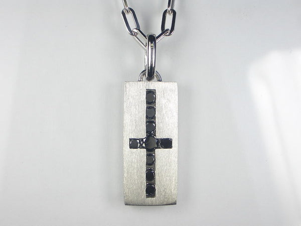 K10WG/K18WGブラックダイヤ ペンダント ネックレス