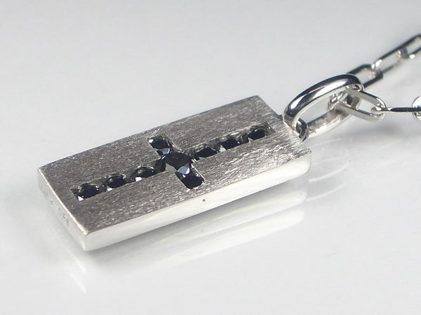 K10WG/K18WGブラックダイヤ ペンダント ネックレス