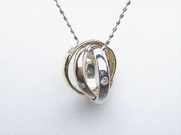 K18WG/YG/PGダイヤ ペンダント ネックレス