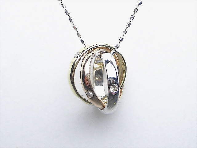 K18WG/YG/PGダイヤ ペンダント ネックレス