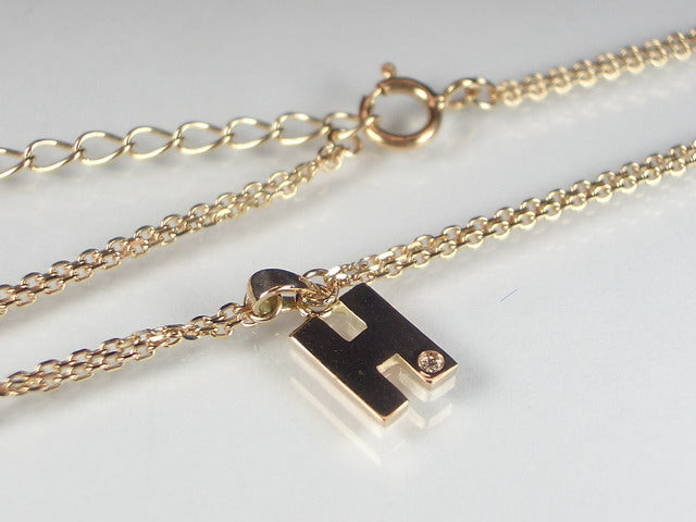 イニシャル「H」K10PGダイヤブレスレット
