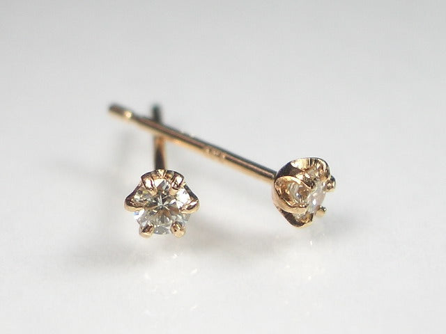 K18PGダイヤスタッド ピアス 0.1CT