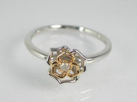 K10WG ホワイトゴールド/PG ピンクゴールドダイヤモンド フラワー