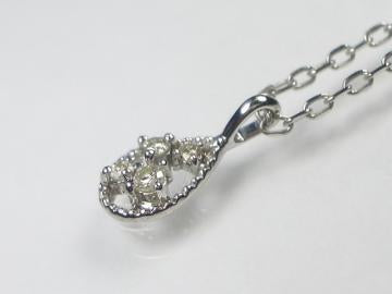 K10WG ホワイトゴールド ダイヤモンド ペンダント ネックレス