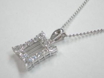 SV シルバー キュービックジルコニアクロス ペンダント ネックレス