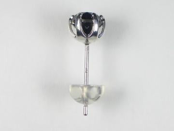 K18WG ホワイトゴールドブラックダイヤメンズ ピアス