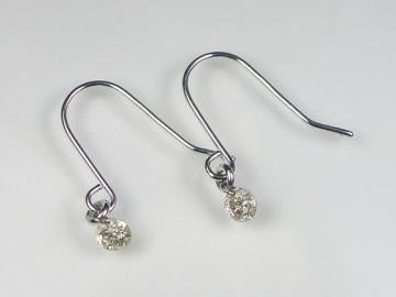 K18WG ホワイトゴールドダイヤモンドフックタイプ ピアス 0.1CT