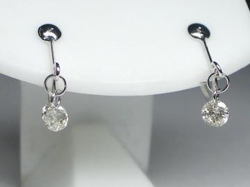 K18WG ホワイトゴールドダイヤモンドイヤ リング 0.3CT