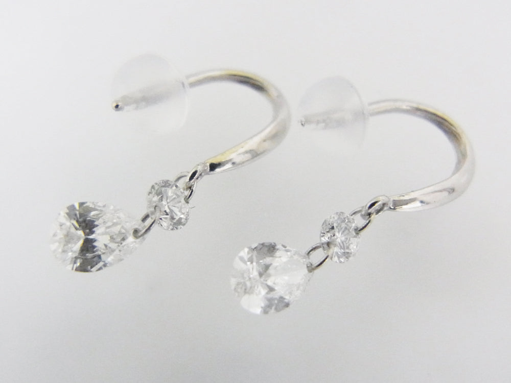 Pt900 D0.08ct ティアドロップ ダイヤモンド ピアス pt900 プラチナ ダイヤモンド ダイヤ ピアス ティアドロップ
