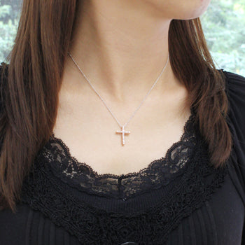 with me *ラインクロス ネックレス （PinkGold・Blackコーティング