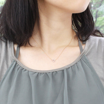 K10オープンハートDia ペンダント ネックレス （Pink）