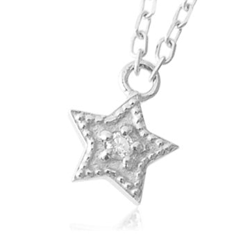 k10 天然 ダイヤモンド0.01ct星 ネックレス