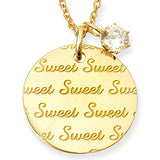 メッセージ ネックレス ・フルムーン　Sweet＆Sweet（YellowGoldコーティング）