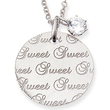 メッセージ ネックレス ・フルムーン　Sweet＆Sweet（ロジウムコーティング）