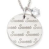 メッセージ ネックレス ・フルムーン　Sweet＆Sweet（ロジウムコーティング）