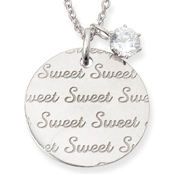 メッセージ ネックレス ・フルムーン　Sweet＆Sweet（ロジウムコーティング）