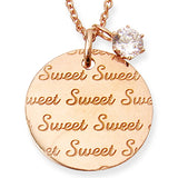 メッセージ ネックレス ・フルムーン　Sweet＆Sweet（PinkGoldコーティング）