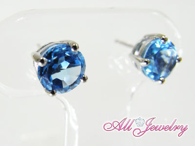 天然 スイスブルートパーズ・6mm一粒 ピアス (Swiss Topaz Pierce 天然 スイスブルートパーズ・6mm一粒 ピアス (Swiss Topaz Pierce