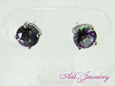 天然 ミスティックトパーズ・3mm一粒 ピアス （Mystic Topaz Pierce）【即納】