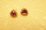 【新作】【即納】アレキサンドライト 1.1CT 7x7mm ハートモチーフ Heart Round ピアス【誕生石6月】【バレンタインデー】【プレゼントに最適！】