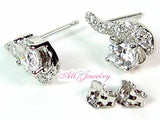 1.8CT CZダイヤ(キュービック・ジルコニア)- 5mm ラウンド ピアス【即納】
