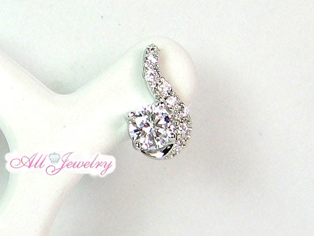 1.8CT CZダイヤ(キュービック・ジルコニア)- 5mm ラウンド ピアス【即納】