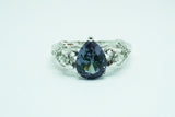 【新作】【即納】大粒 アレキサンドライト 2.4CT 9×7mm ティアドロップ リング【誕生石6月】