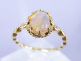 1.07CT　オパールリング（イエローゴールド）【彼女や奥様へ】【クリスマスプレゼントに】