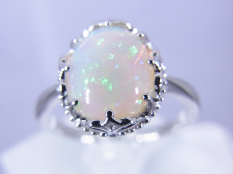 1.59CT　オパールリング（シルバー）【彼女や奥様へ】【クリスマスプレゼントに】