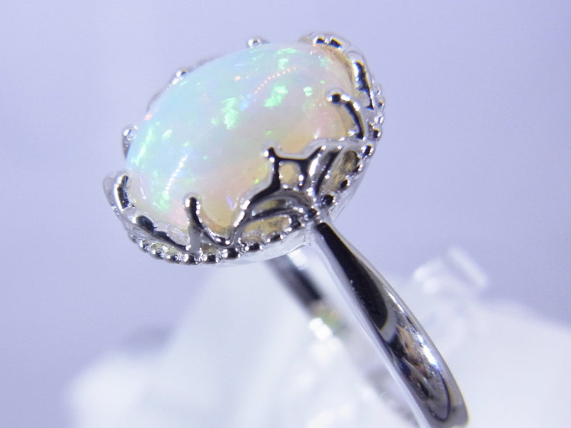1.59CT　オパールリング（シルバー）【彼女や奥様へ】【クリスマスプレゼントに】