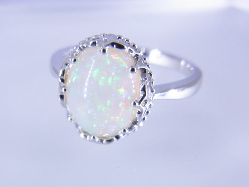 1.59CT　オパールリング（シルバー）【彼女や奥様へ】【クリスマスプレゼントに】