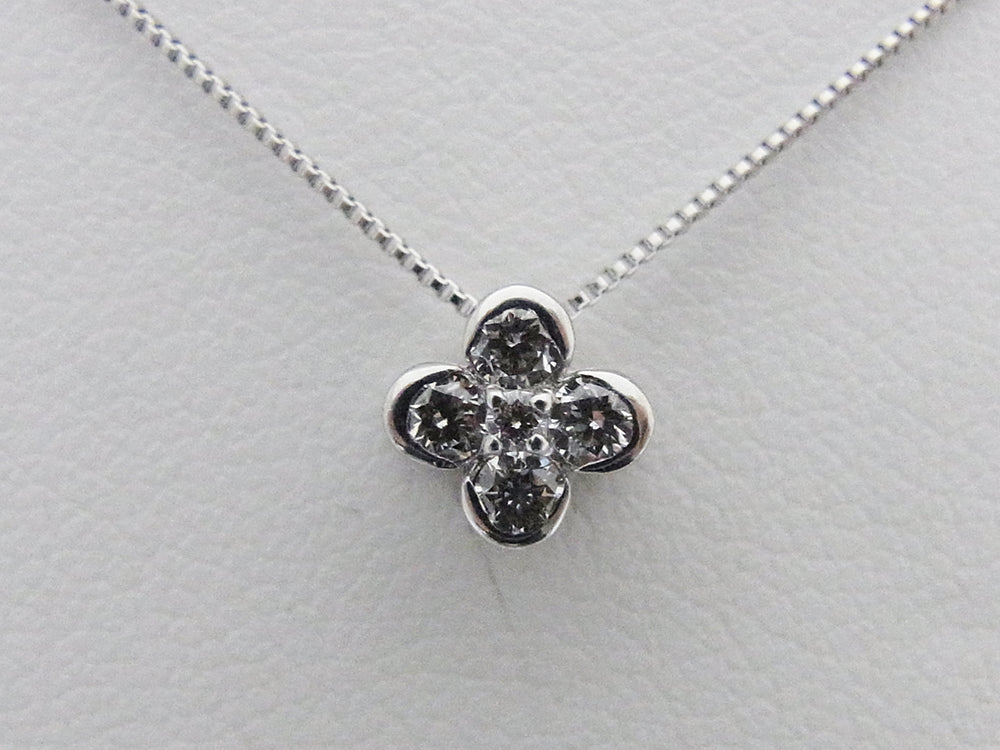 K18ホワイトゴールド いろいろ使える 0.50CT ダイヤモンドペンダント 