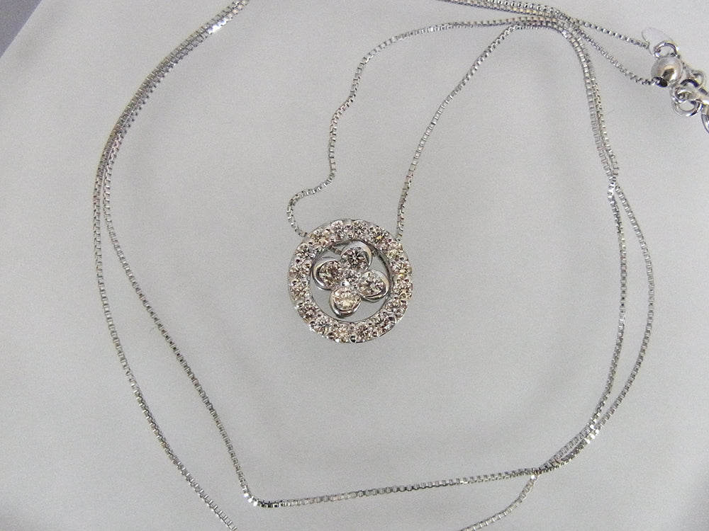 K18ホワイトゴールド いろいろ使える 0.50CT ダイヤモンドペンダント 