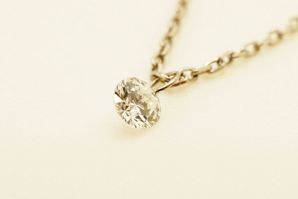 【新作】【シンプル一粒】 PT900 0.07ct ダイヤモンド ダイヤ  ネックレス ペンダント【チェーン付属】