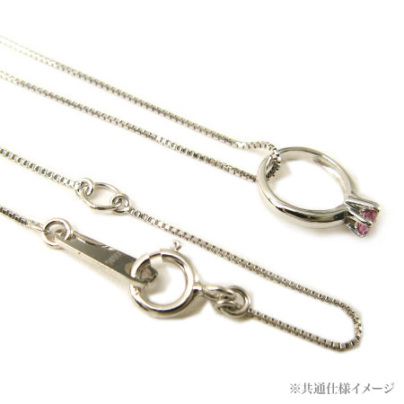ベビーリング ネックレス ホワイトゴールド K10 【1月誕生石】